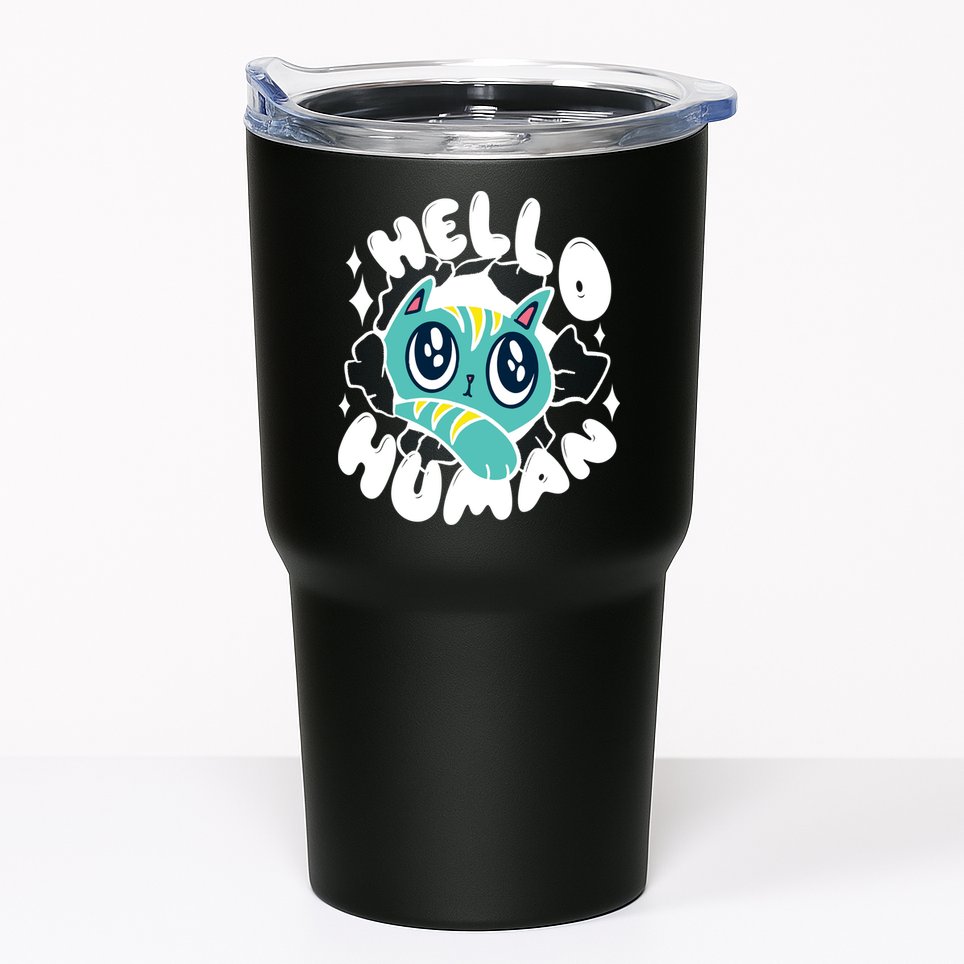Hello Human Cat Tumbler