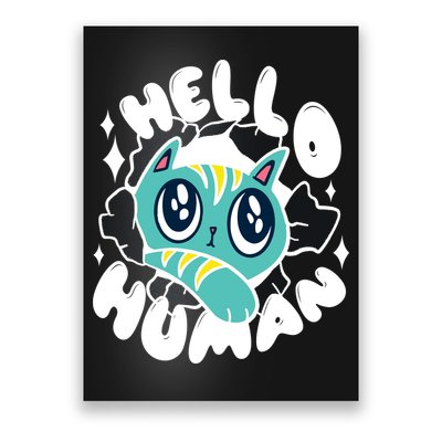 Hello Human Cat Poster