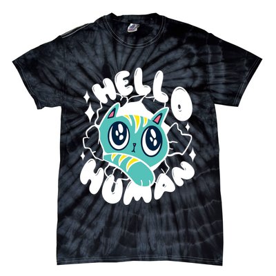 Hello Human Cat Tie-Dye T-Shirt