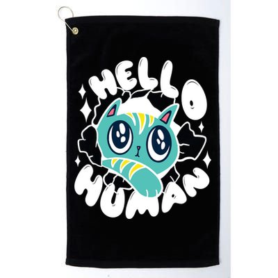 Hello Human Cat Golf Towel