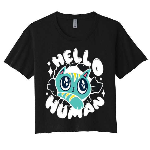 Hello Human Cat Crop Top