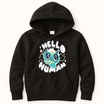 Hello Human Cat Kids Hoodie