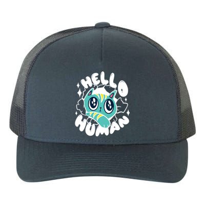 Hello Human Cat Yupoong Adult 5-Panel Trucker Hat