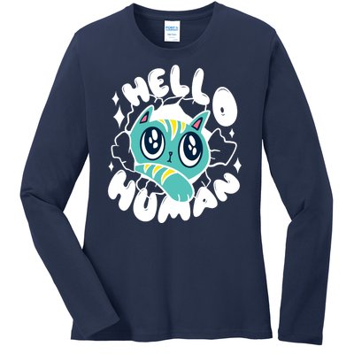 Hello Human Cat Ladies Long Sleeve Shirt