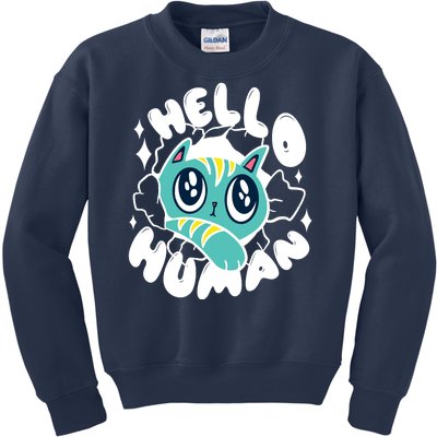 Hello Human Cat Kids Sweatshirt