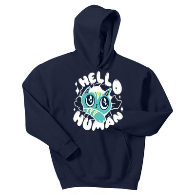 Hello Human Cat Kids Hoodie