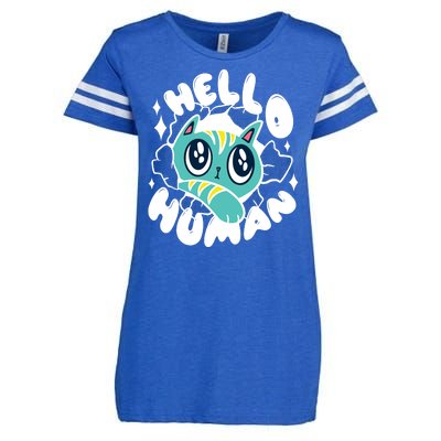 Hello Human Cat Enza Ladies Jersey Football T-Shirt