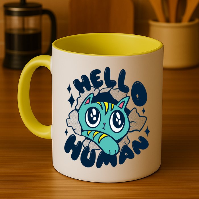 Hello Human Cat Mug
