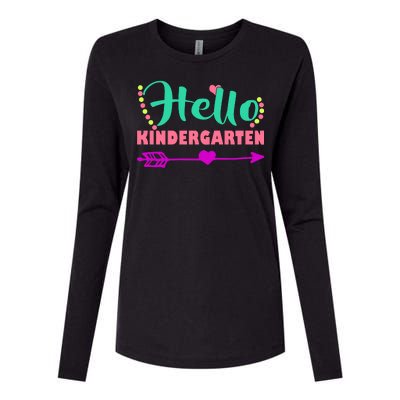 Hello Kindergarten Arrow Womens Cotton Relaxed Long Sleeve T-Shirt