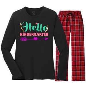 Hello Kindergarten Arrow Women's Long Sleeve Flannel Pajama Set 