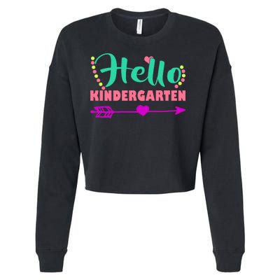 Hello Kindergarten Arrow Cropped Pullover Crew