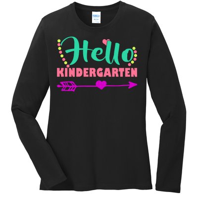 Hello Kindergarten Arrow Ladies Long Sleeve Shirt