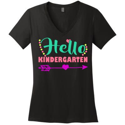 Hello Kindergarten Arrow Women's V-Neck T-Shirt