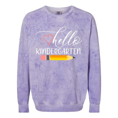 Hello Kindergarten Cute Pencil Colorblast Crewneck Sweatshirt