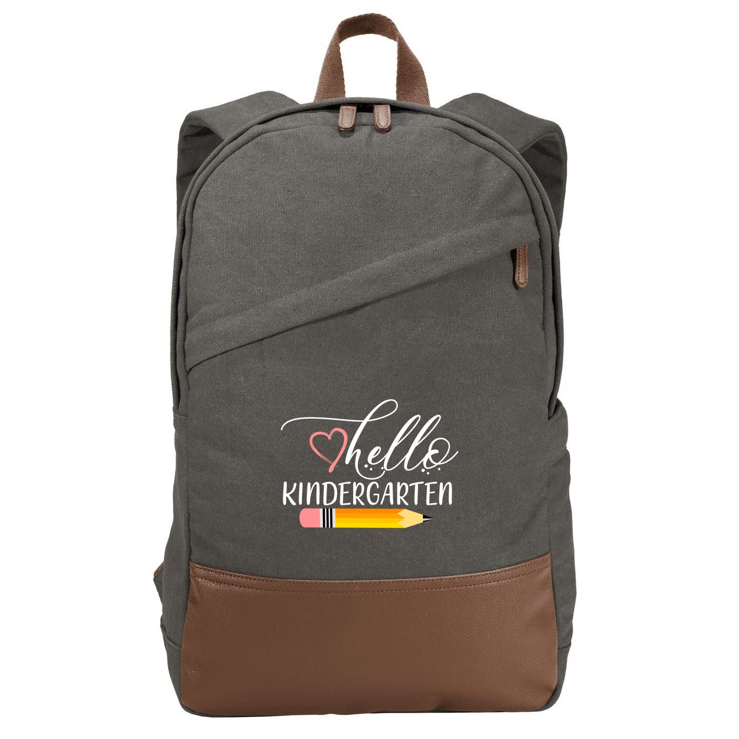 Hello Kindergarten Cute Pencil Cotton Canvas Backpack