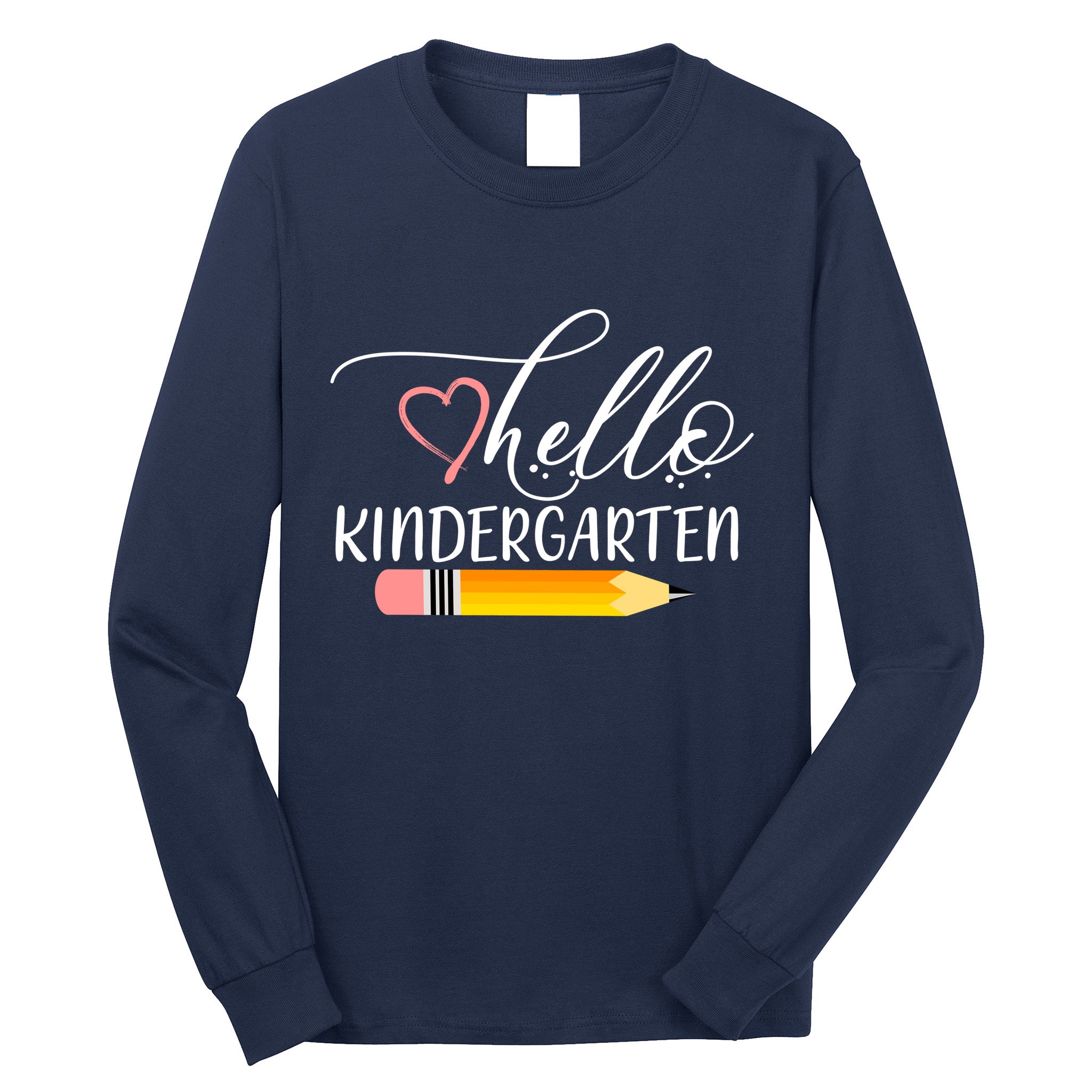 Hello Kindergarten Cute Pencil Long Sleeve Shirt
