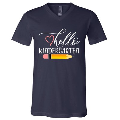 Hello Kindergarten Cute Pencil V-Neck T-Shirt