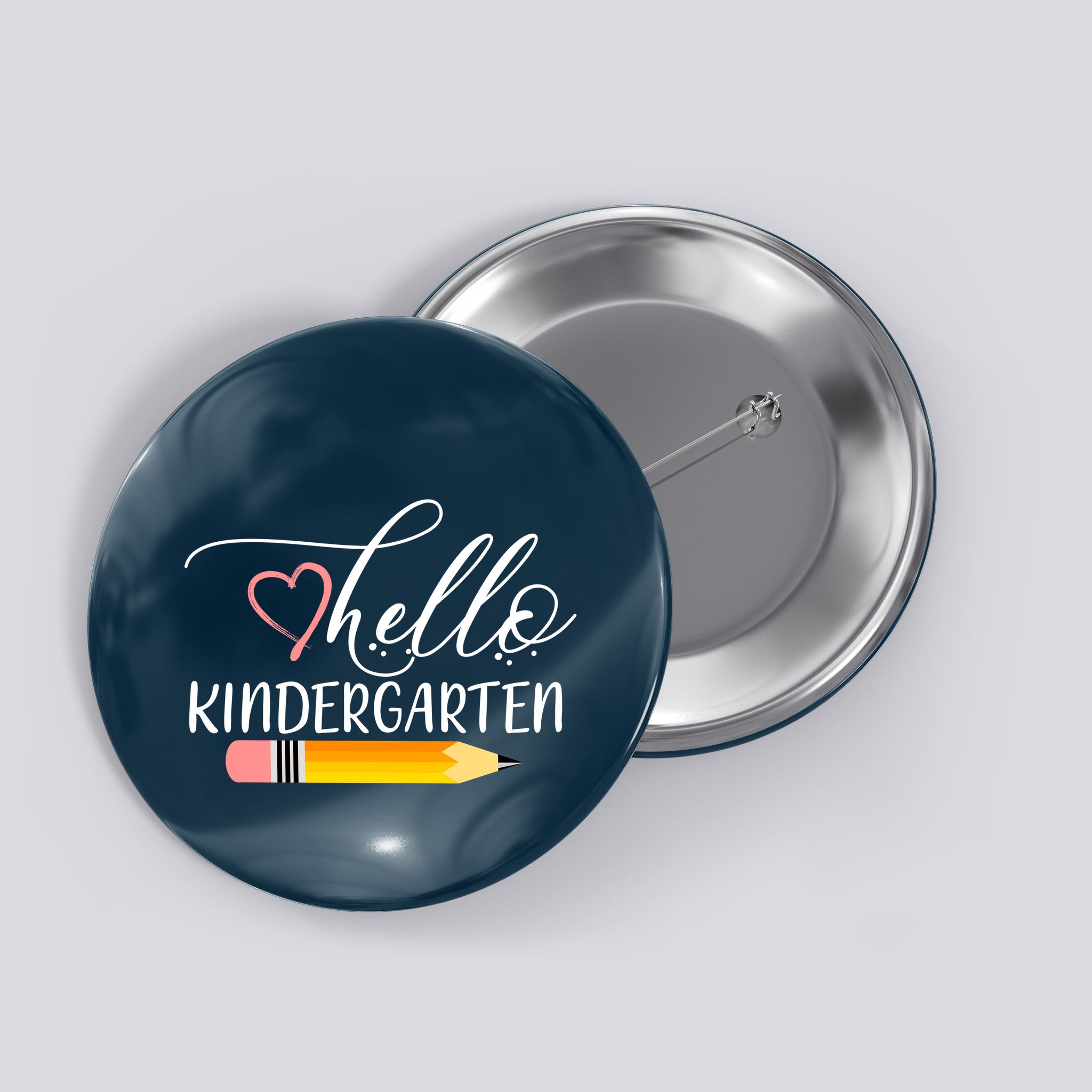 Hello Kindergarten Cute Pencil Button