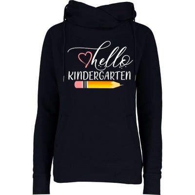 Hello Kindergarten Cute Pencil Womens Funnel Neck Pullover Hood