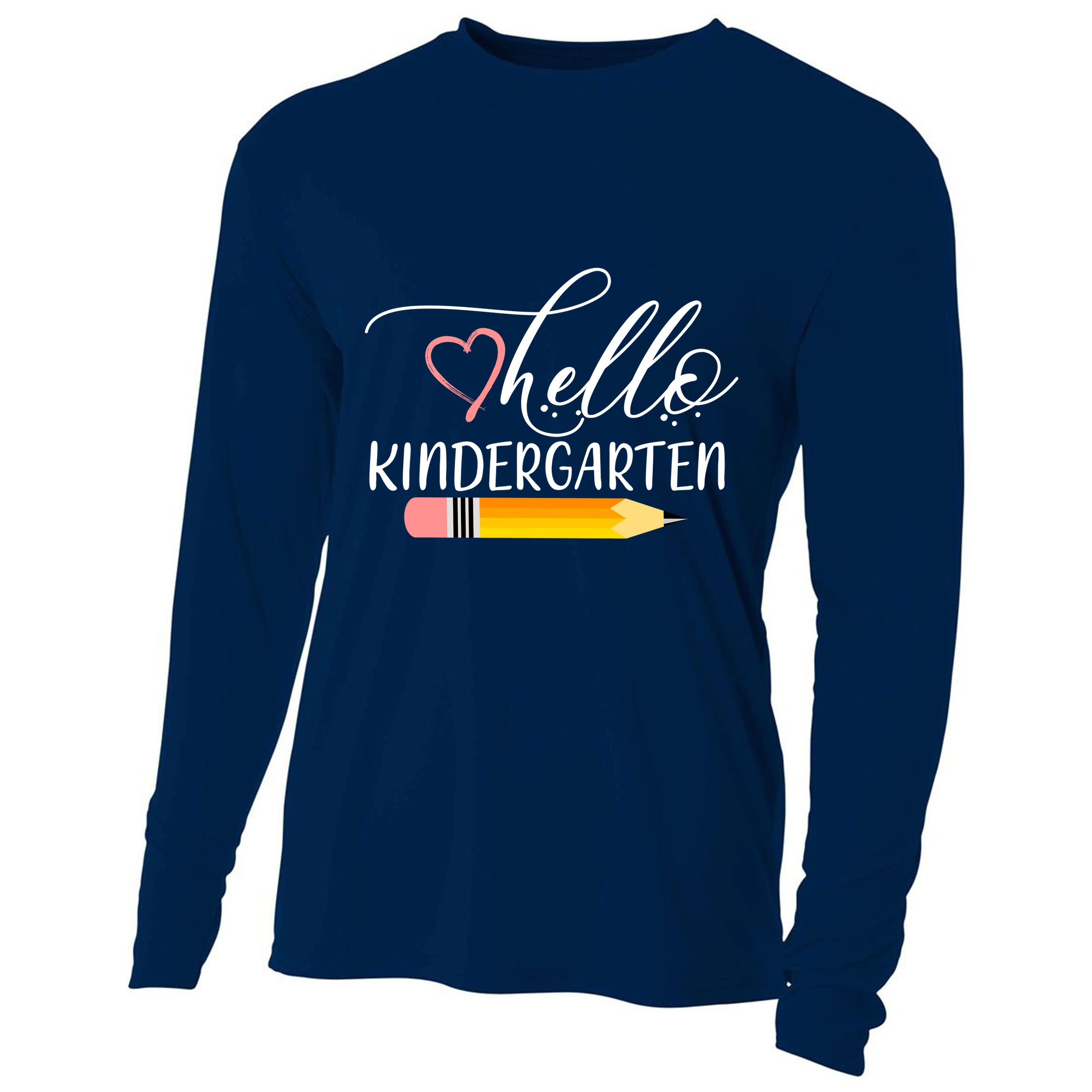 Hello Kindergarten Cute Pencil Cooling Performance Long Sleeve Crew