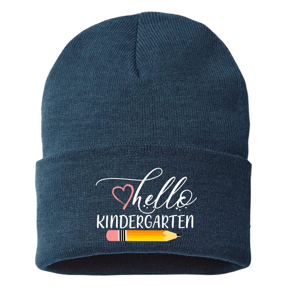 Hello Kindergarten Cute Pencil Sustainable Knit Beanie