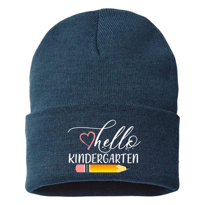 Hello Kindergarten Cute Pencil Sustainable Knit Beanie