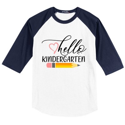 Hello Kindergarten Cute Pencil Baseball Sleeve Shirt