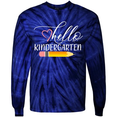 Hello Kindergarten Cute Pencil Tie-Dye Long Sleeve Shirt