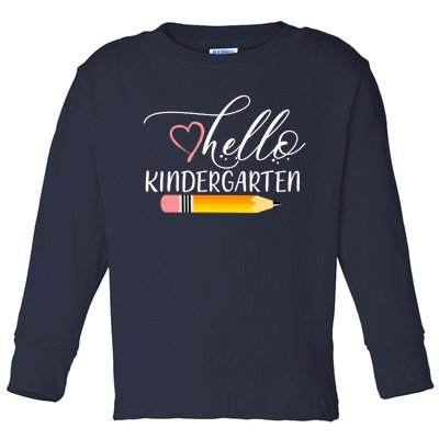 Hello Kindergarten Cute Pencil Toddler Long Sleeve Shirt