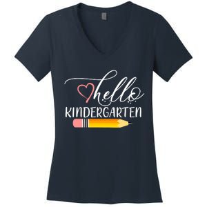 Hello Kindergarten Cute Pencil Women's V-Neck T-Shirt