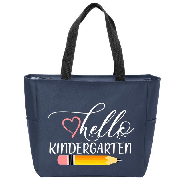 Hello Kindergarten Cute Pencil Zip Tote Bag