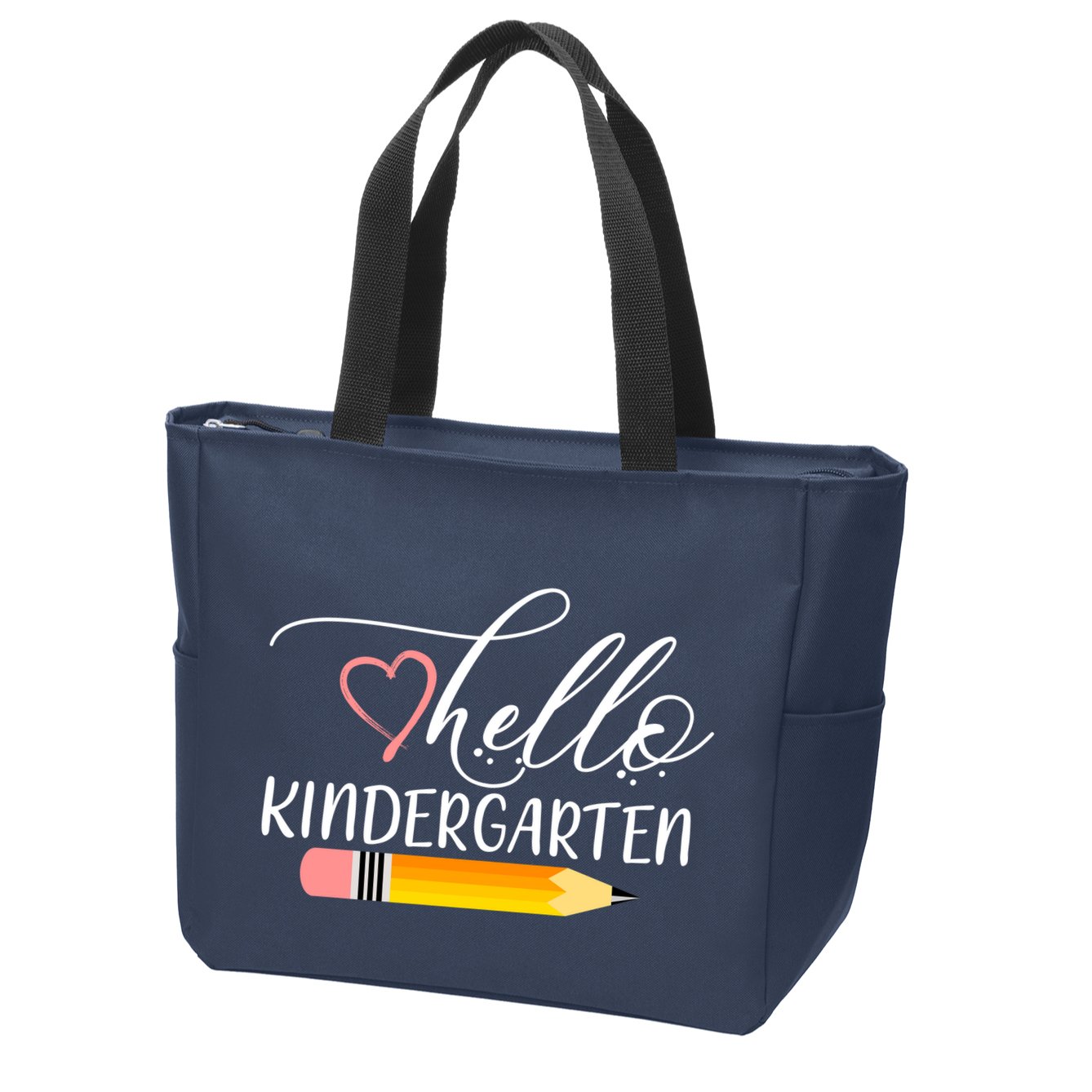 Hello Kindergarten Cute Pencil Zip Tote Bag