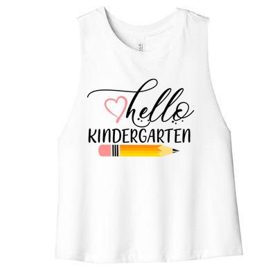 Hello Kindergarten Cute Pencil Women's Racerback Cropped Tank