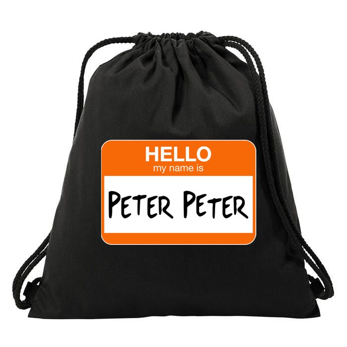 Hello My Name Is Peter Peter Drawstring Bag