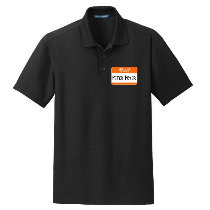 Hello My Name Is Peter Peter Dry Zone Grid Polo