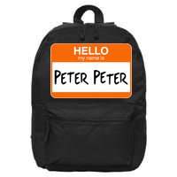 Hello My Name Is Peter Peter 16 in Basic Backpack