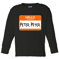 Hello My Name Is Peter Peter Toddler Long Sleeve Shirt