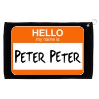 Hello My Name Is Peter Peter Grommeted Golf Towel