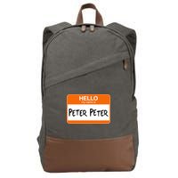 Hello My Name Is Peter Peter Cotton Canvas Backpack