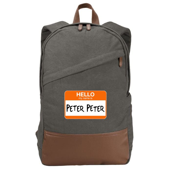 Hello My Name Is Peter Peter Cotton Canvas Backpack