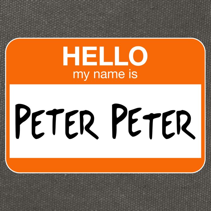 Hello My Name Is Peter Peter Cotton Canvas Backpack