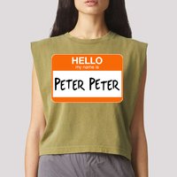 Hello My Name Is Peter Peter Garment-Dyed Women's Muscle Tee