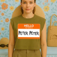 Hello My Name Is Peter Peter Garment-Dyed Women's Muscle Tee