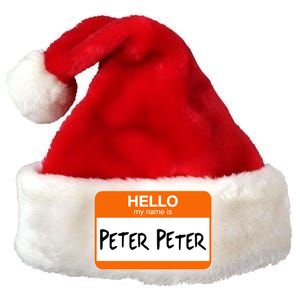 Hello My Name Is Peter Peter Premium Christmas Santa Hat