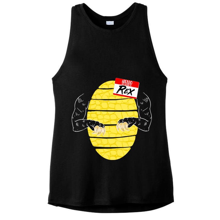 Hello My Name is Rex T-Rex Halloween Ladies PosiCharge Tri-Blend Wicking Tank
