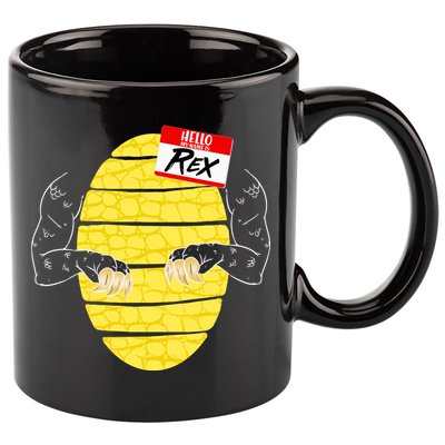 Hello My Name is Rex T-Rex Halloween 11oz C Handle Ceramic Mug