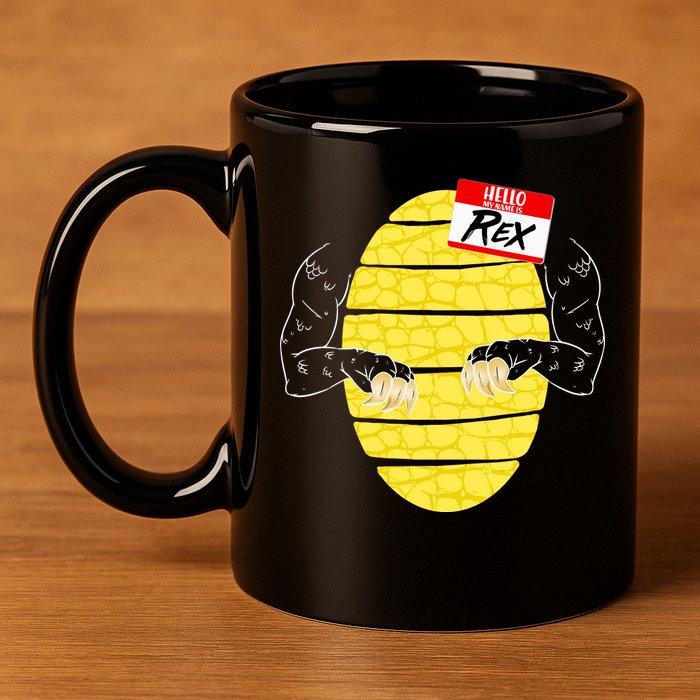 Hello My Name is Rex T-Rex Halloween 11oz C Handle Ceramic Mug