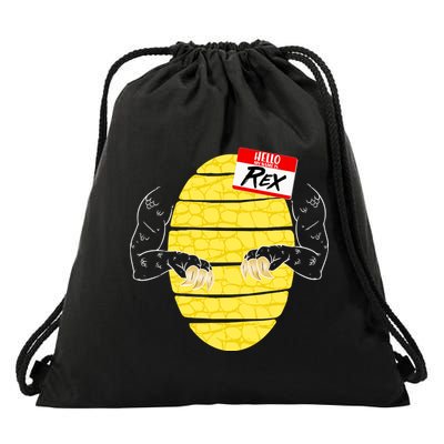 Hello My Name is Rex T-Rex Halloween Drawstring Bag