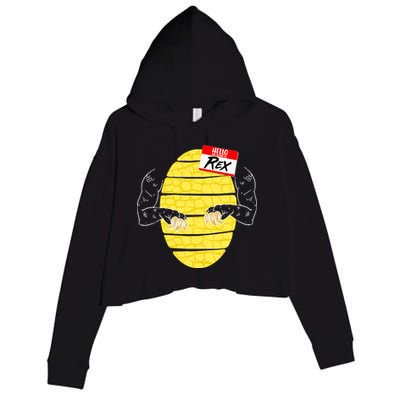Hello My Name is Rex T-Rex Halloween Crop Fleece Hoodie