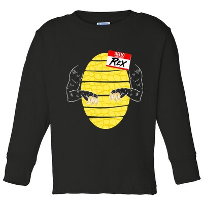 Hello My Name is Rex T-Rex Halloween Toddler Long Sleeve Shirt
